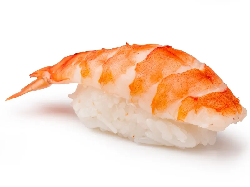 Shrimp nigiri sushi at Toshi Restaurant, Sushi Restaurant in Beaverton